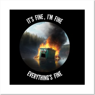 Nothing to see here, Everything's fine v2 (round) Posters and Art